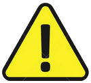 Caution Icon - Yellow triangle with exclamation point.